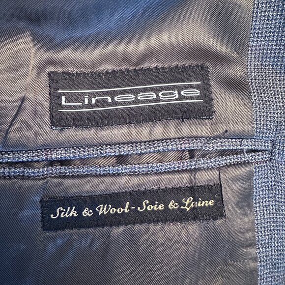 Men's Wool/Silk  Fine Suiting Blazer/Jacket sz 44S - Blue Slate - Picture 5 of 13